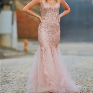 Clarisse prom dress! Pink with gold glitter.